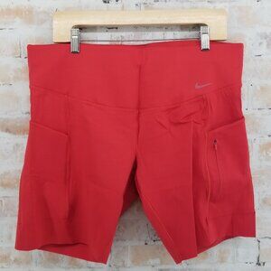 NWT Nike GoWomen's Firm-Support High-Waisted 8" Biker Shorts Red Women's Size 1X